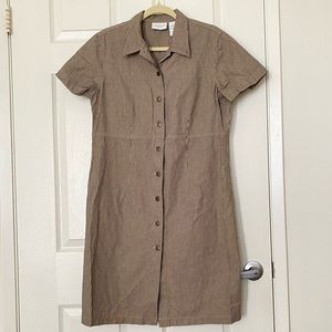 Liz Claiborne pinstripe carpenter dress